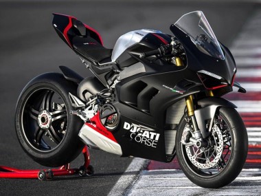 Mejores Carenados Moto Ducati Panigale V4 V4S 2022-2024 - Negro Mate Plata Rojo