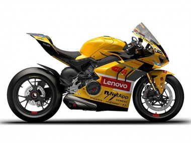 Mejores Carenados Moto Ducati Panigale V4 V4S 2022-2024 - Amarillo Rojo Lenovo