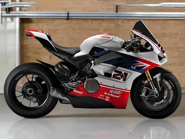 Mejores Carenados Moto Ducati Panigale V4 V4S 2018-2019 - Plata Rojo Negro
