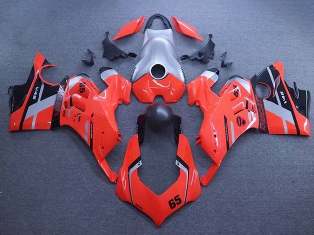Mejores Carenados Moto Ducati Panigale V4 V4S 2020-2021 - Plata Rojo Negro Mate Raya 65