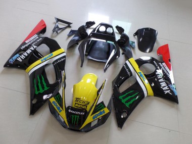 Mejores Carenados Moto Yamaha YZF R6 1998-2002 - Negro Brillante Amarillo Rojo Verde Motul Monstruo
