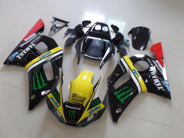 Mejores Carenados Moto Yamaha YZF R6 1998-2002 - Negro Brillante Amarillo Rojo Verde Motul Monstruo