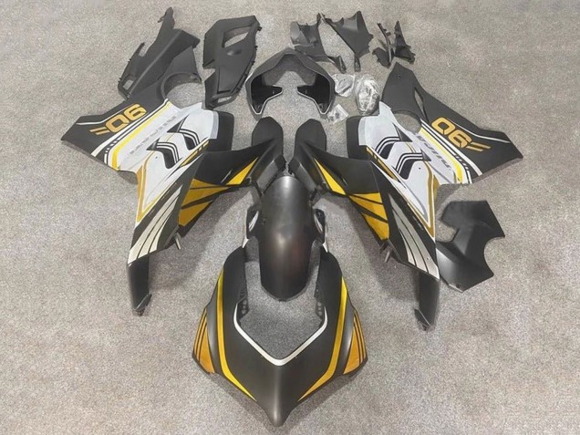 Mejores Carenados Moto Ducati Panigale V4 V4S 2020-2021 - Blanco Oro Negro Mate