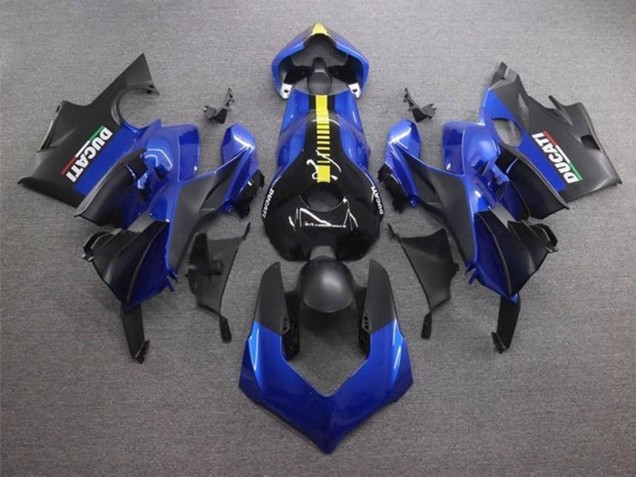 Mejores Carenados Moto Ducati Panigale V4 V4S 2020-2021 - Azul Amarillo Negro Mate