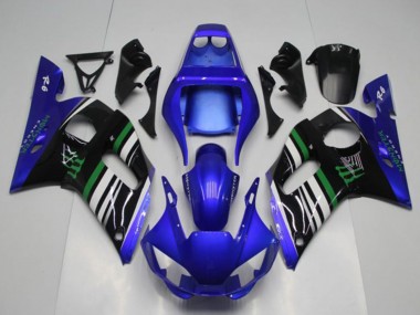 Mejores Carenados Moto Yamaha YZF R6 1998-2002 - Azul Blanco Verde Negro Monstruo