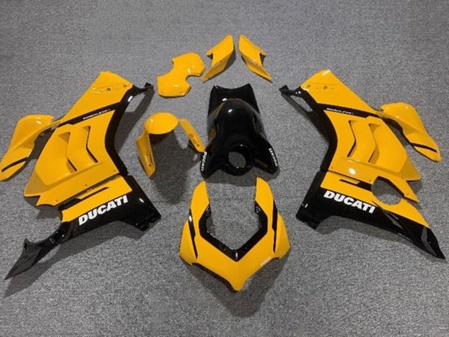 Mejores Carenados Moto Ducati Panigale V4 V4S 2020-2021 - Amarillo Negro Brillante