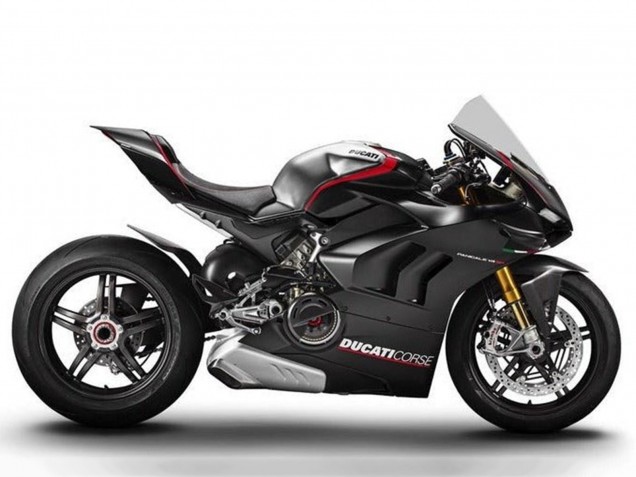 Mejores Carenados Moto Ducati Panigale V4 V4S 2020-2021 - Plata Rojo Negro Brillante Corse