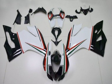 Mejores Carenados Moto Ducati Panigale 1199 2011-2014 - Blanco Rojo Verde Negro Brillante