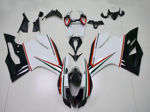 Mejores Carenados Moto Ducati Panigale 1199 2011-2014 - Blanco Rojo Verde Negro Brillante