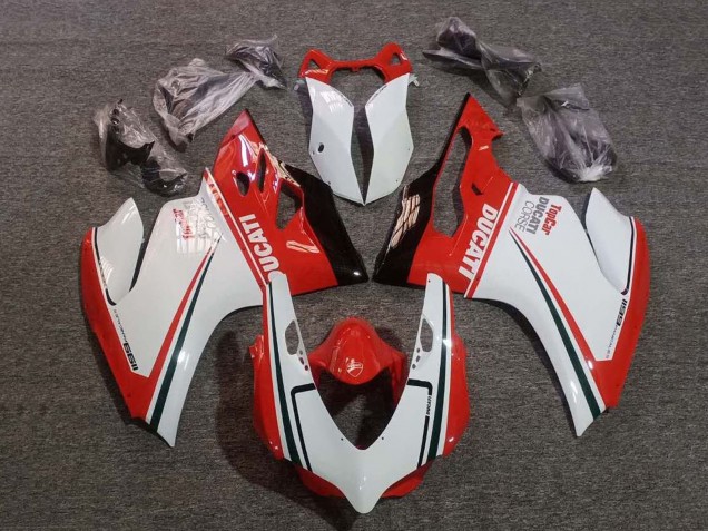 Mejores Carenados Moto Ducati Panigale 1199 2011-2014 - Blanco Rojo Verde Negro Brillante Corse