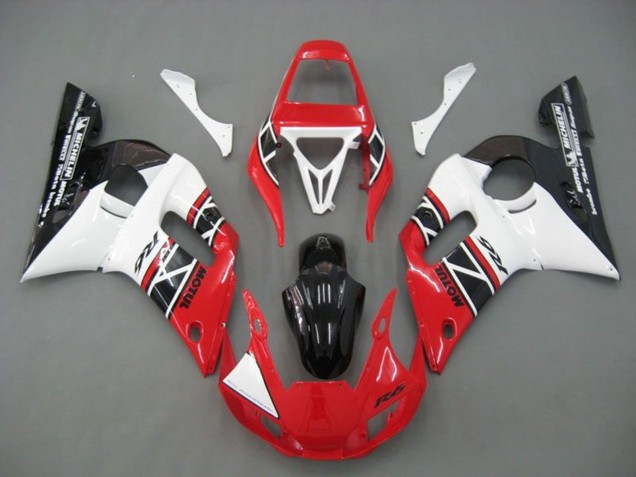 Mejores Carenados Moto Yamaha YZF R6 1998-2002 - Blanco Rojo Negro Brillante