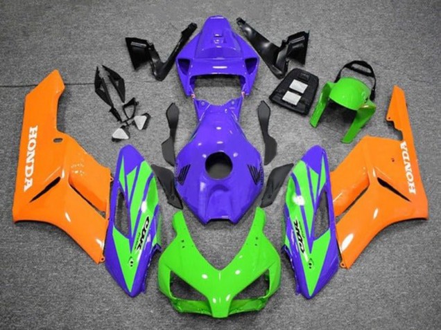 Mejores Carenados Moto Honda CBR1000RR 2004-2005 - Púrpura Verde Naranja