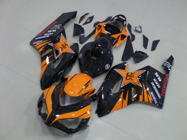 Mejores Carenados Moto Honda CBR1000RR 2004-2005 - Naranja Negro Brillante Rockstar