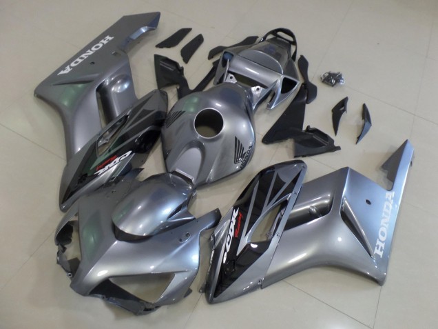 Mejores Carenados Moto Honda CBR1000RR 2004-2005 - Plata Negro Brillante Raya