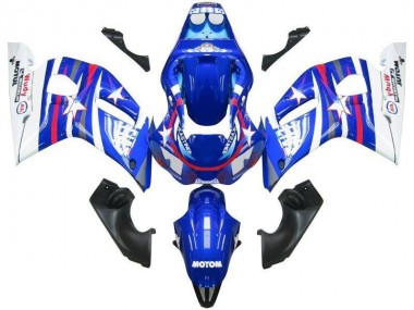 Mejores Carenados Moto Yamaha YZF R6 1998-2002 - Blanco Azul Rojo Fiat Motul