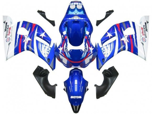 Mejores Carenados Moto Yamaha YZF R6 1998-2002 - Blanco Azul Rojo Fiat Motul