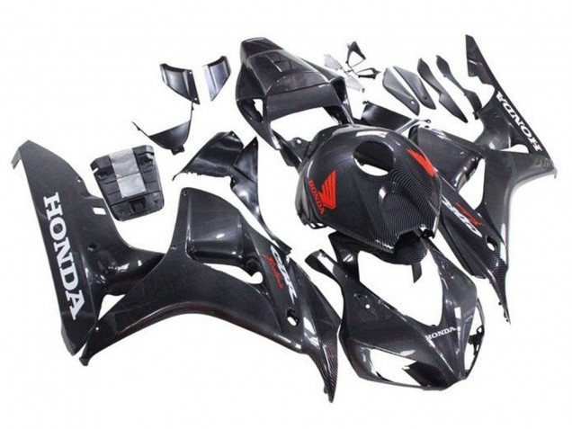 Mejores Carenados Moto Honda CBR1000RR 2006-2007 - Falso FibraCarbono Rojo Blanco