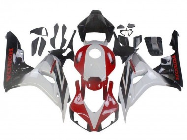 Mejores Carenados Moto Honda CBR1000RR 2006-2007 - Blanco Rojo Negro Brillante Fade