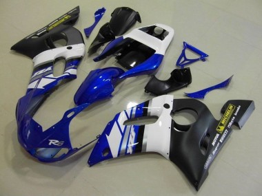 Mejores Carenados Moto Yamaha YZF R6 1998-2002 - Blanco Azul Negro Mate Motul Michelin