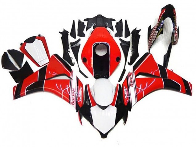Mejores Carenados Moto Honda CBR1000RR 2008-2011 - Rojo Blanco Negro Brillante Raya