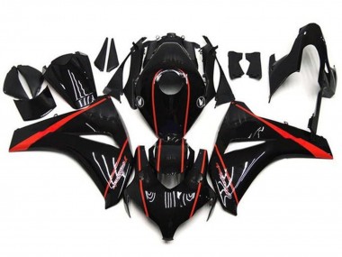 Mejores Carenados Moto Honda CBR1000RR 2008-2011 - Negro Brillante Rojo Raya