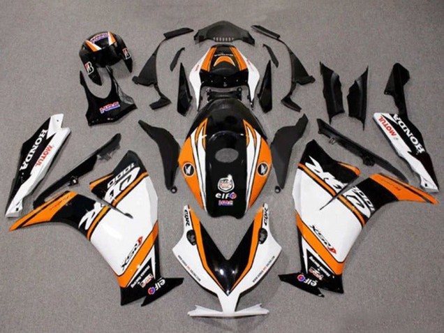 Mejores Carenados Moto Honda CBR1000RR 2012-2016 - Blanco Naranja Negro Brillante