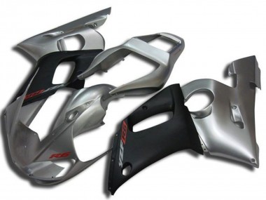 Mejores Carenados Moto Yamaha YZF R6 1998-2002 - Plata Negro Mate Rojo Calcomanía