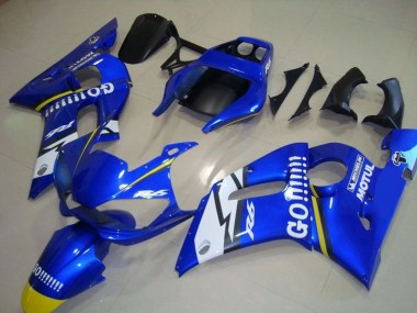Mejores Carenados Moto Yamaha YZF R6 1998-2002 - Azul Blanco Amarillo Go Motul