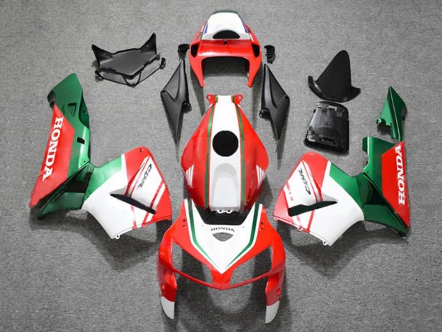 Mejores Carenados Moto Honda CBR600RR 2005-2006 - Rojo Mate Blanco Verde