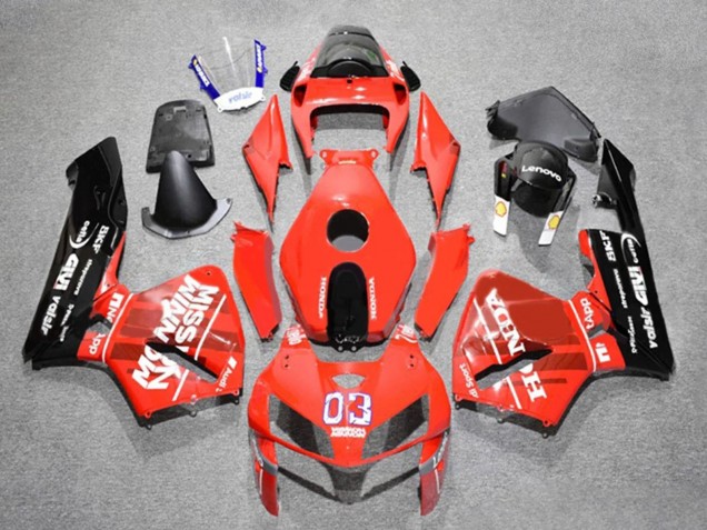 Mejores Carenados Moto Honda CBR600RR 2005-2006 - Rojo Negro Blanco 03