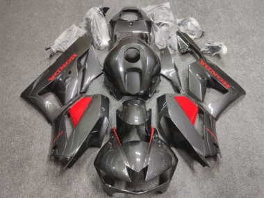 Mejores Carenados Moto Honda CBR600RR 2013-2023 - Falso FibraCarbono Rojo