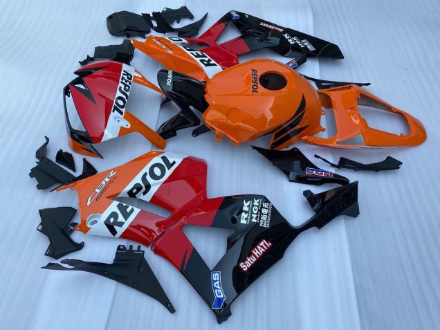 Mejores Carenado Moto Honda CBR600RR 2013-2023 - Naranja Blanco Rojo Negro Brillante Repsol