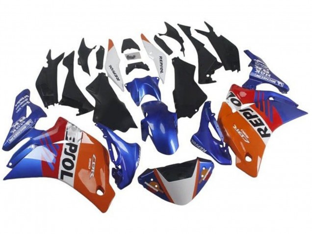 Mejores Carenados Moto Honda CBR250RR 2011-2015 - Naranja Blanco Rojo Azul Repsol