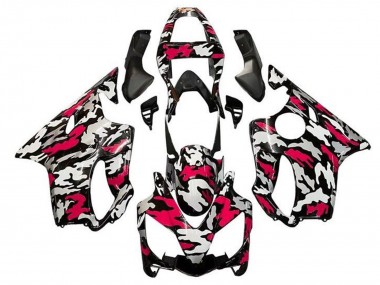 Mejores Carenados Moto Honda CBR600 F4i 2001-2003 - Negro Rojo Gris Camouflage
