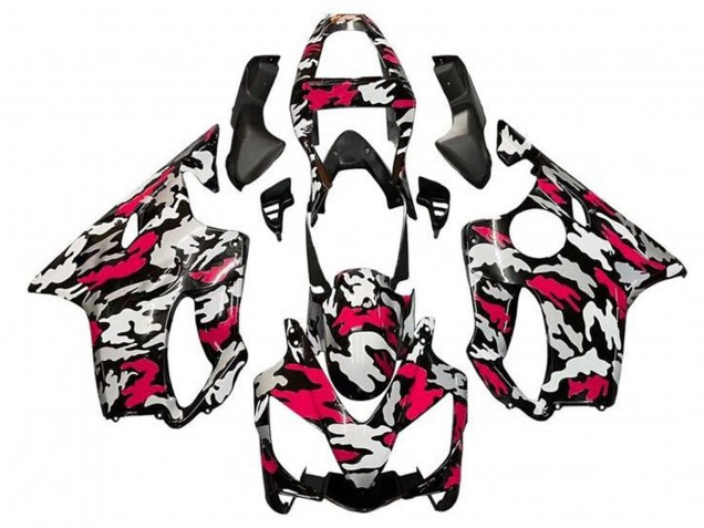 Mejores Carenados Moto Honda CBR600 F4i 2001-2003 - Negro Rojo Gris Camouflage