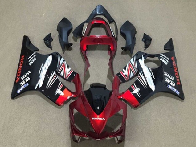 Mejores Carenados Moto Honda CBR600 F4i 2001-2003 - Rojo Caramelo Negro Brillante
