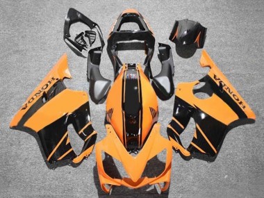 Mejores Carenados Moto Honda CBR600 F4i 2001-2003 - Naranja Negro Brillante Raya