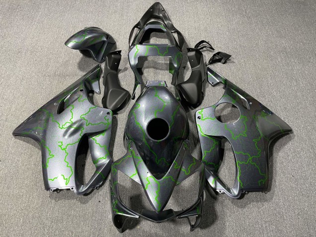 Mejores Carenados Moto Honda CBR600 F4i 2001-2003 - Plata Verde Iluminación