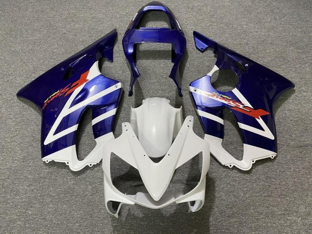 Mejores Carenados Moto Honda CBR600 F4i 2001-2003 - Blanco Azul Raya