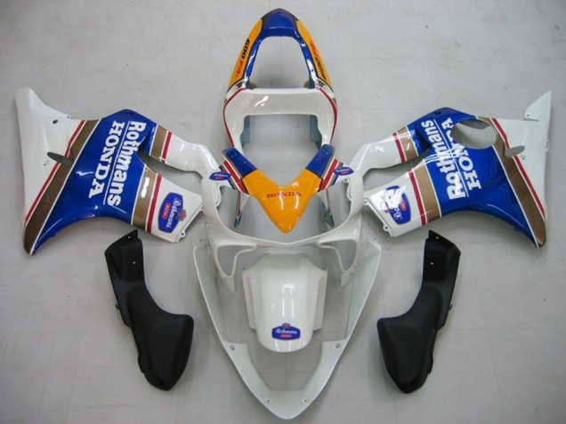 Mejores Carenados Moto Honda CBR600 F4i 2001-2003 - Amarillo Blanco Azul Rothmans