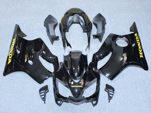 Mejores Carenados Moto Honda CBR600 F4i 2004-2007 - Negro Brillante Oro Calcomanías