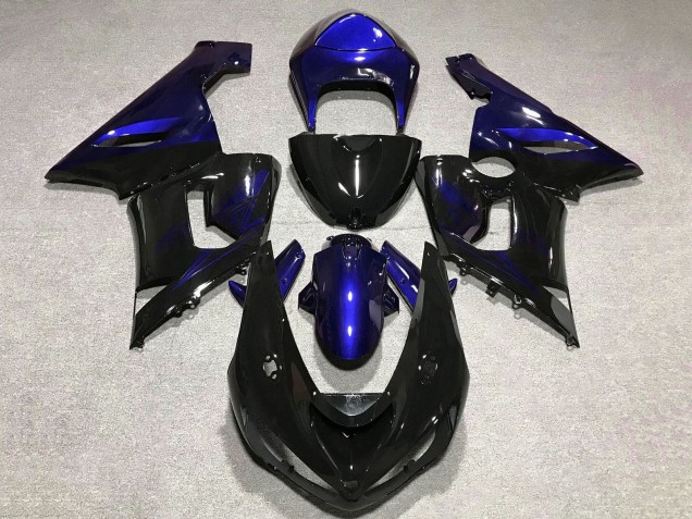 Mejores Carenado Moto Kawasaki ZX6R 2005-2006 - Azul Negro Brillante