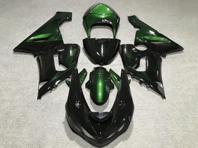 Mejores Carenados Moto Kawasaki ZX6R 2005-2006 - Verde Negro Brillante