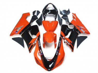 Mejores Carenados Moto Kawasaki ZX6R 2005-2006 - Naranja Negro Elf