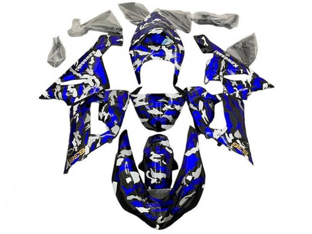 Mejores Carenados Moto Kawasaki ZX6R 2005-2006 - Azul Camouflage