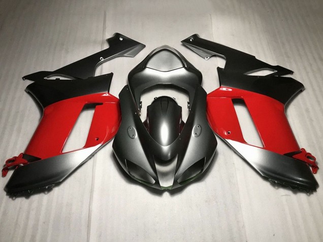 Mejores Carenados Moto Kawasaki ZX6R 2007-2008 - Plata Rojo