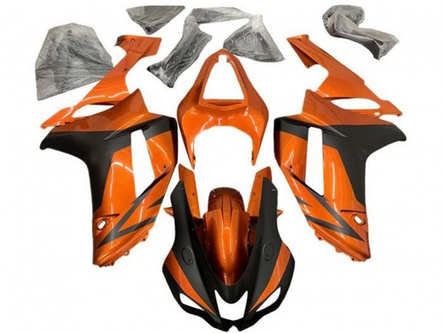 Mejores Carenados Moto Kawasaki ZX6R 2007-2008 - Naranja Negro Mate