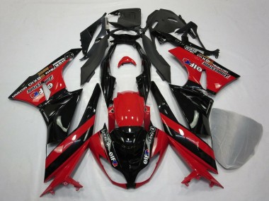 Mejores Carenados Moto Kawasaki ZX6R 2009-2012 - Rojo Negro Brillante Elf Touch4 Bridgestone