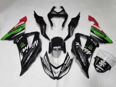 Mejores Carenados Moto Kawasaki ZX6R 2013-2018 - Negro Mate Verde Rojo Blanco Monstruo Nieve
