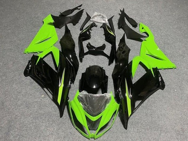 Mejores Carenados Moto Kawasaki ZX6R 2013-2018 - Verde Claro Negro Brillante